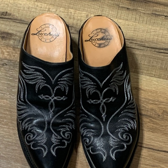 Lucchese Mule Black Leather Size 7C - Picture 2 of 4